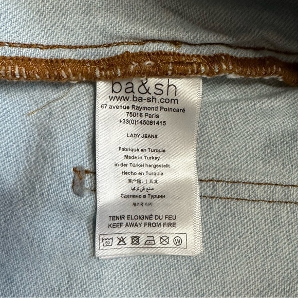 Retro ba&sh Jeans Apolo High Waisted Straight Leg Two-Tone Denim 100% Cotton - Picture 13 of 14